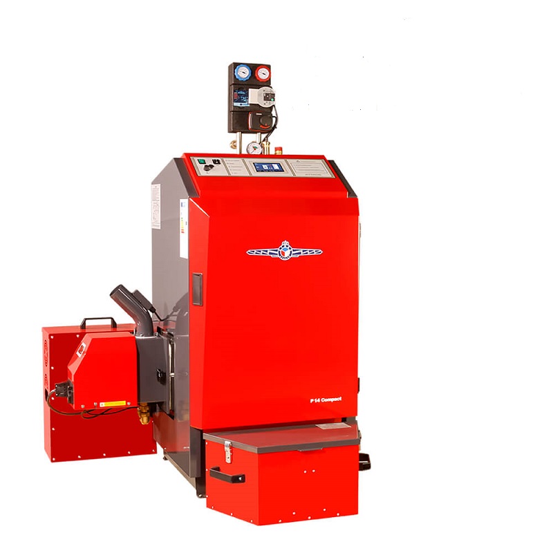 Atmos Pelletkessel P14 Compact, 14 kW, mit Fronthaube und Pelletbrenner A25